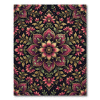 Vintage Crimson Floral Medallion Rug