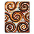 Warm Sienna Abstract Swirl Rug
