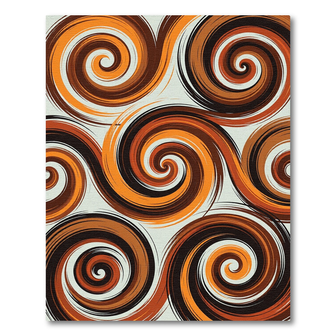 Warm Sienna Abstract Swirl Rug