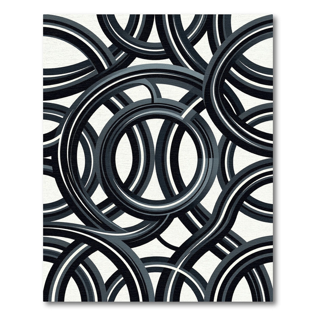 Monochromatic Abstract Interlocking Rings Rug