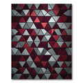 Deep Red Gray Geometric Triangles Rug