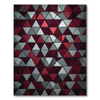 Deep Red Gray Geometric Triangles Rug