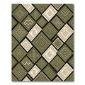 Olive Green Textured Diamond Mosaic Rug