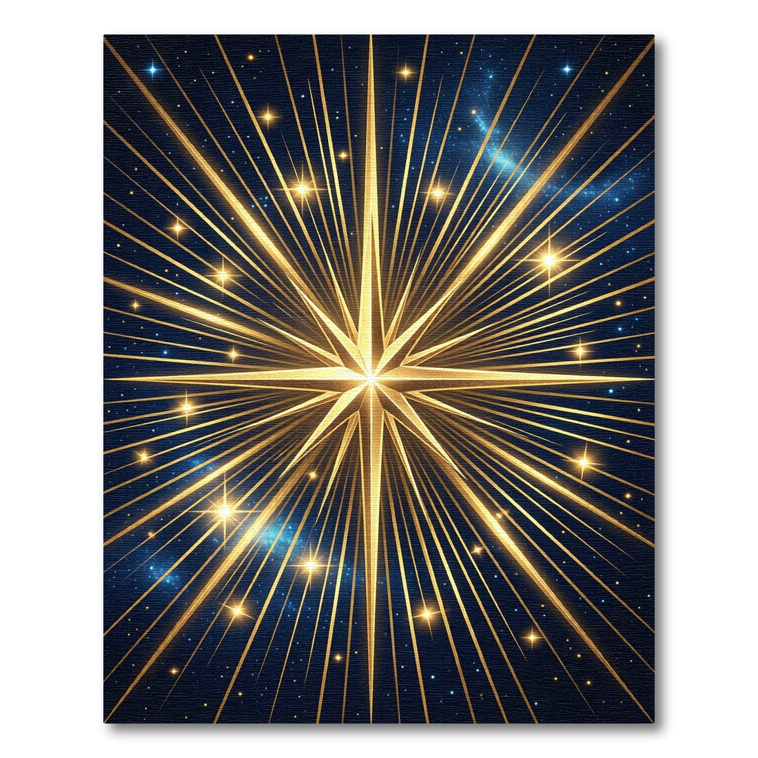 Radiant Golden Starburst Night Sky Rug