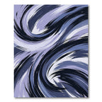 Deep Blue Lavender Swirling Strokes Rug