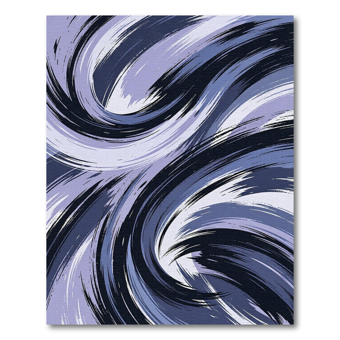 Deep Blue Lavender Swirling Strokes Rug