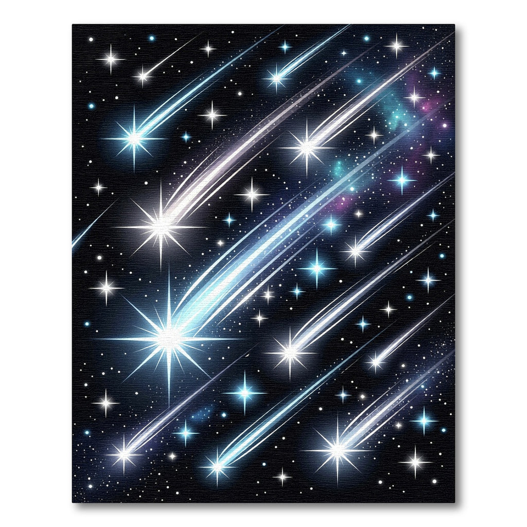 Colorful Streaking Starry Galaxy Rug