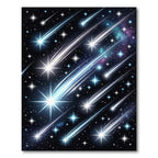 Colorful Streaking Starry Galaxy Rug