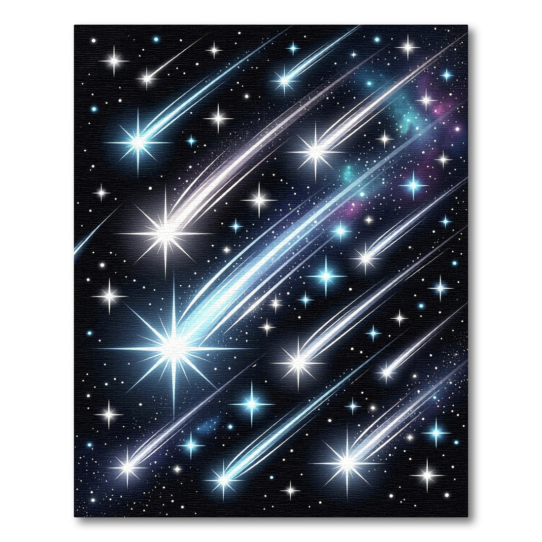 Colorful Streaking Starry Galaxy Rug
