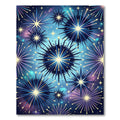 Cosmic Blue Starburst Explosion Rug