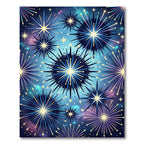 Cosmic Blue Starburst Explosion Rug