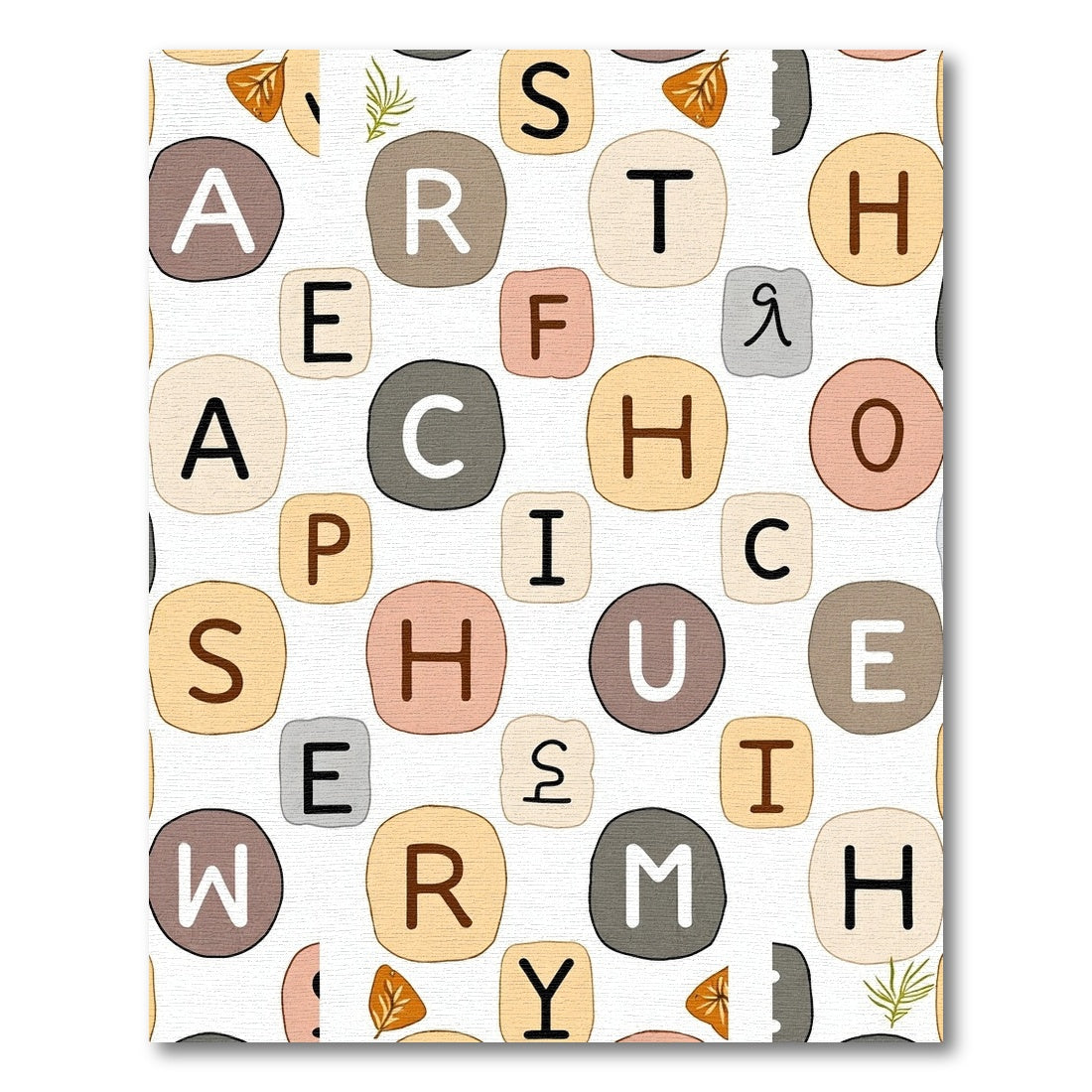 Alphabet Stone Pastel Pattern Rug