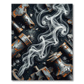 Smoky Industrial Steel Abstract Rust Art Rug