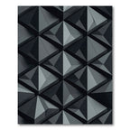 Charcoal Gray Interlocking Geometric Shards Rug
