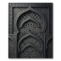 Charcoal Silver Ornate Architectural Arched Rug