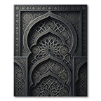Charcoal Silver Ornate Architectural Arched Rug