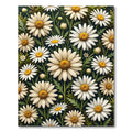 Radiant White Daisy Floral Botanical Rug