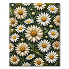 Radiant White Daisy Floral Botanical Rug