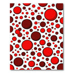 Crimson Red Varying Circles Rug