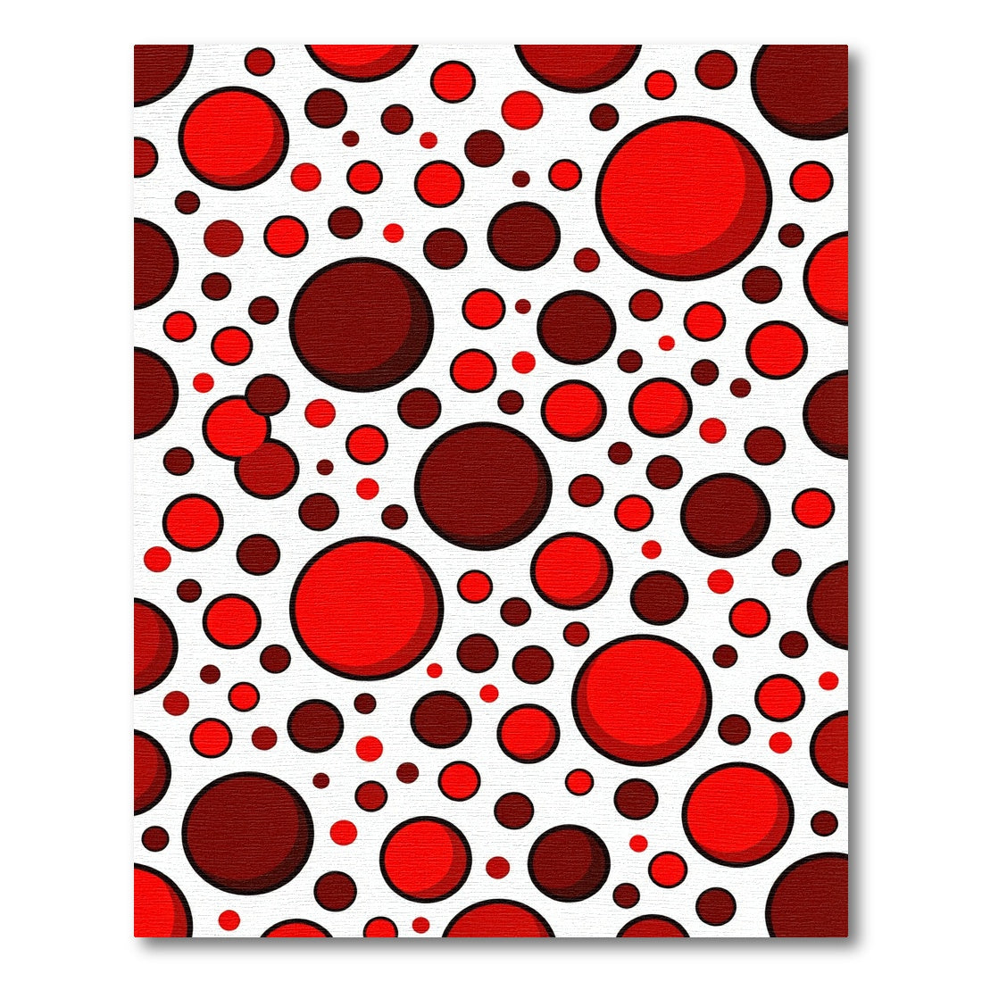 Crimson Red Varying Circles Rug