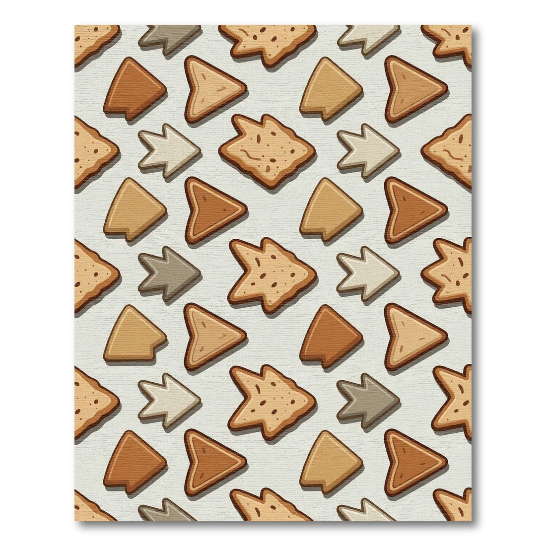 Earthy Bread Slice Geometric Arrow Quilt Rug