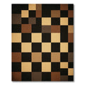 Brown Black Checkerboard Grid Rug