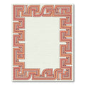 Classic Coral Geometric Maze border Rug