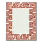 Classic Coral Geometric Maze border Rug