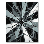 Monochrome Shattered Glass Geometric Abstract Rug