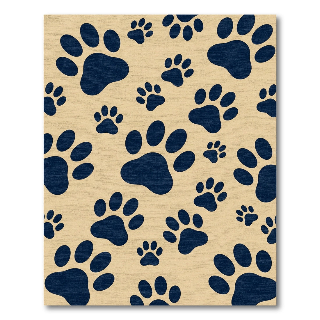 Minimalist Navy Paw Print Area Rug