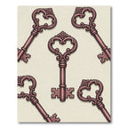 Ornate Rose Gold Antique Keys Rug