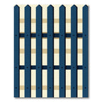 Modern Navy Blue Vertical Picket Fence Rug
