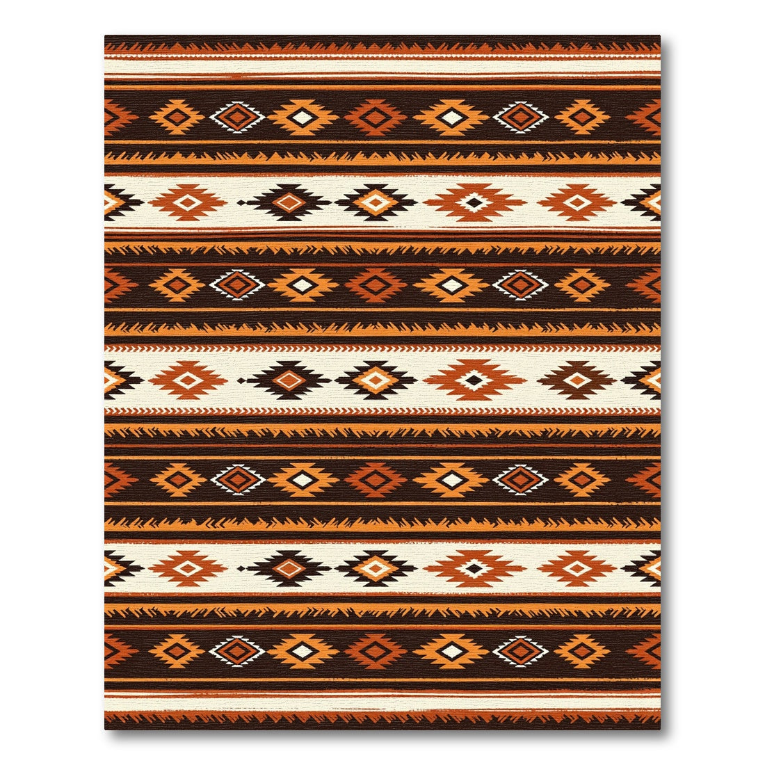 Earthy Southwestern Geometric Diamond Striped Tapestry Rug