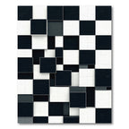 Monochromatic Abstract Three Dimensional Geometric Block Rug