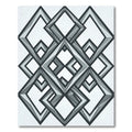 Modern Monochrome Interlocking Geometric Diamond Rug