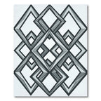 Modern Monochrome Interlocking Geometric Diamond Rug