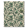 Elegant Sage Green Scrolling Leaf Vine Rug
