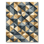 Gold Gray Geometric Diamond Illusion Rug