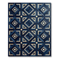 Deep Blue Ivory Diamond Geometric Rug