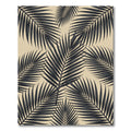 Bold Charcoal Tropical Palm Leaf Rug