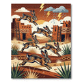 Desert Hare Southwestern Adobe Landscape Rug