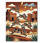 Desert Hare Southwestern Adobe Landscape Rug