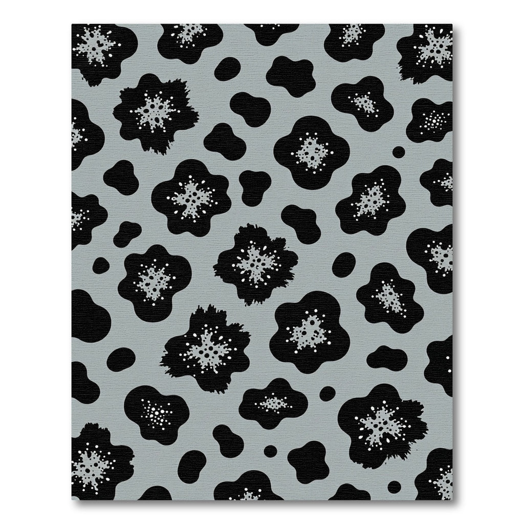 Abstract Black White Grey Blotches Rug