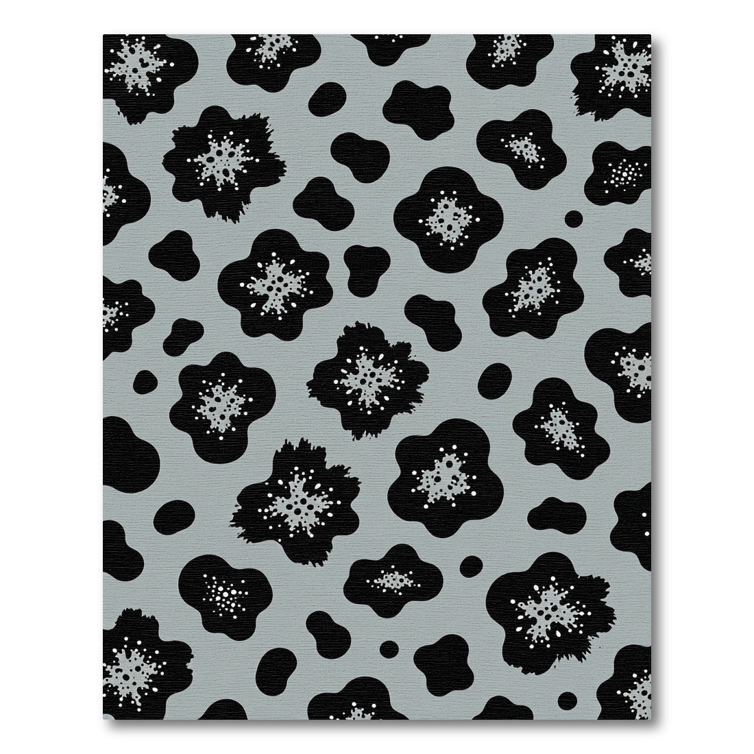 Abstract Black White Grey Blotches Rug