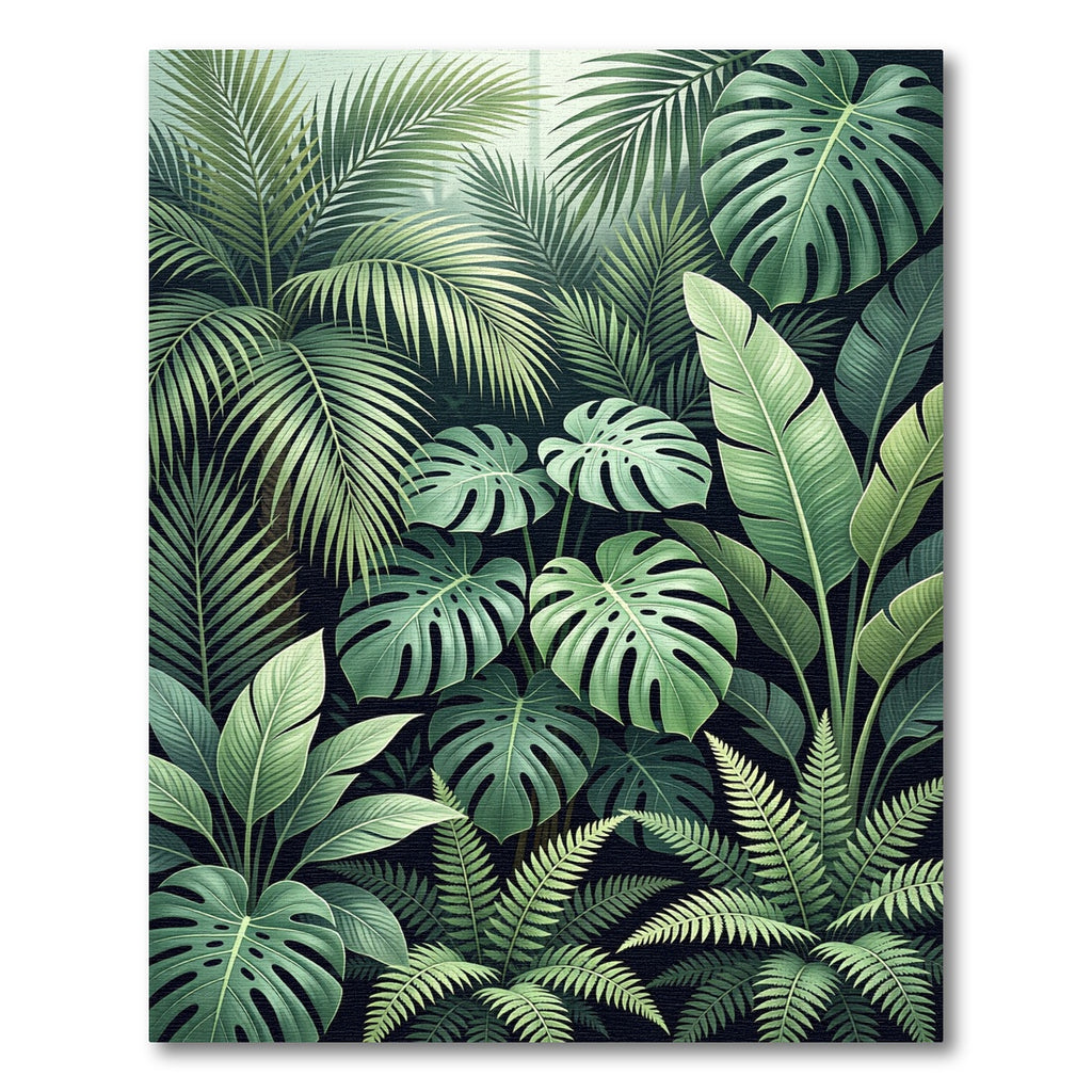 Emerald Jungle Botanical Composition Rug