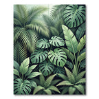 Emerald Jungle Botanical Composition Rug