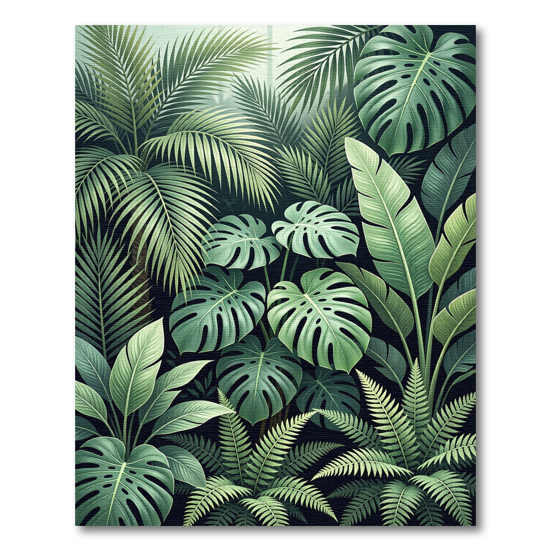 Emerald Jungle Botanical Composition Rug