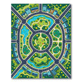 Vibrant Urban Park City Map Illustration Rug