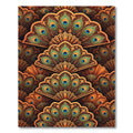 Ornate Golden Peacock Feather Fans Rug