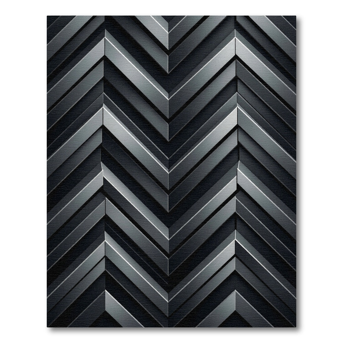 Textured Gray Herringbone Chevron Rug